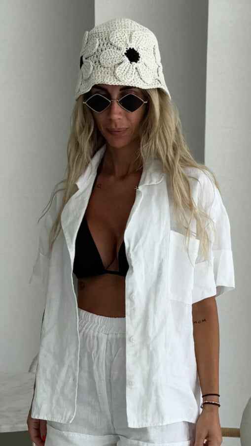 Short Sleeve Linen Shirt – Pure White - LinumLenis