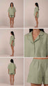 Short Sleeve & Shorts – Softened Linen Set in Matcha - LinumLenis