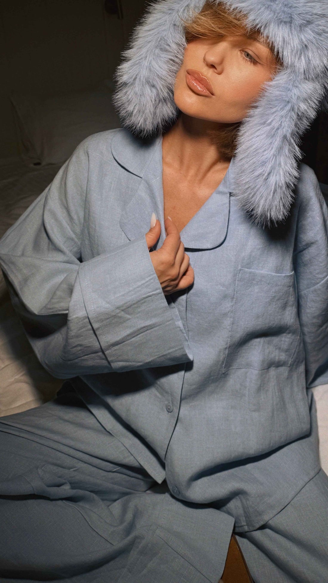 Sky Blue Linen Suit - LinumLenis