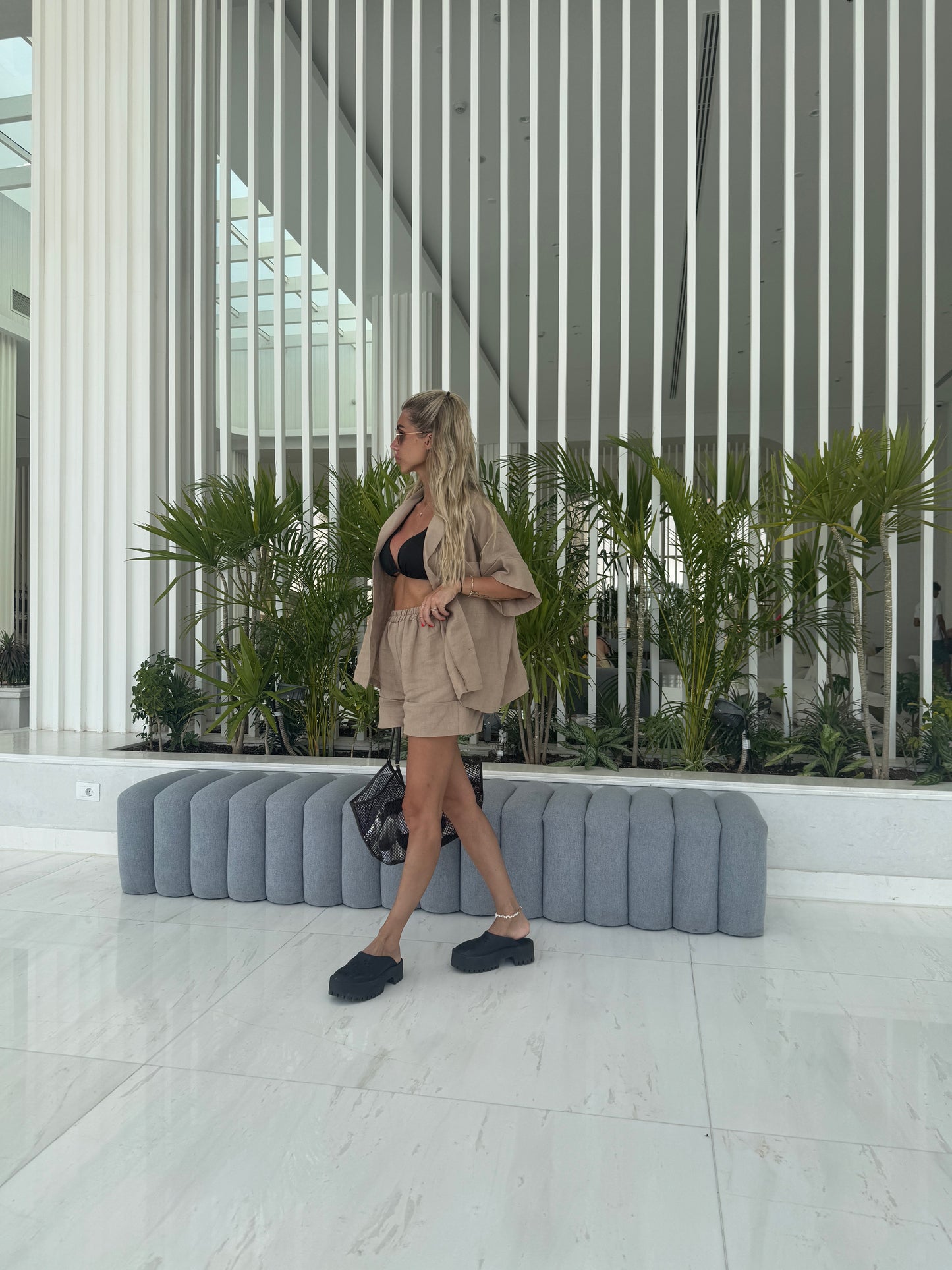 Linen Shorts – Warm Cocoa