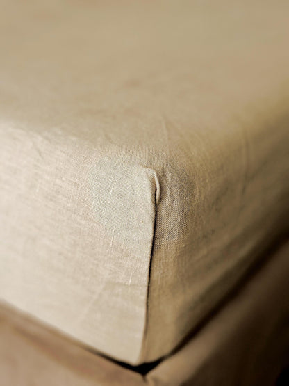 Linen Fitted Sheet –  Warm Cocoa