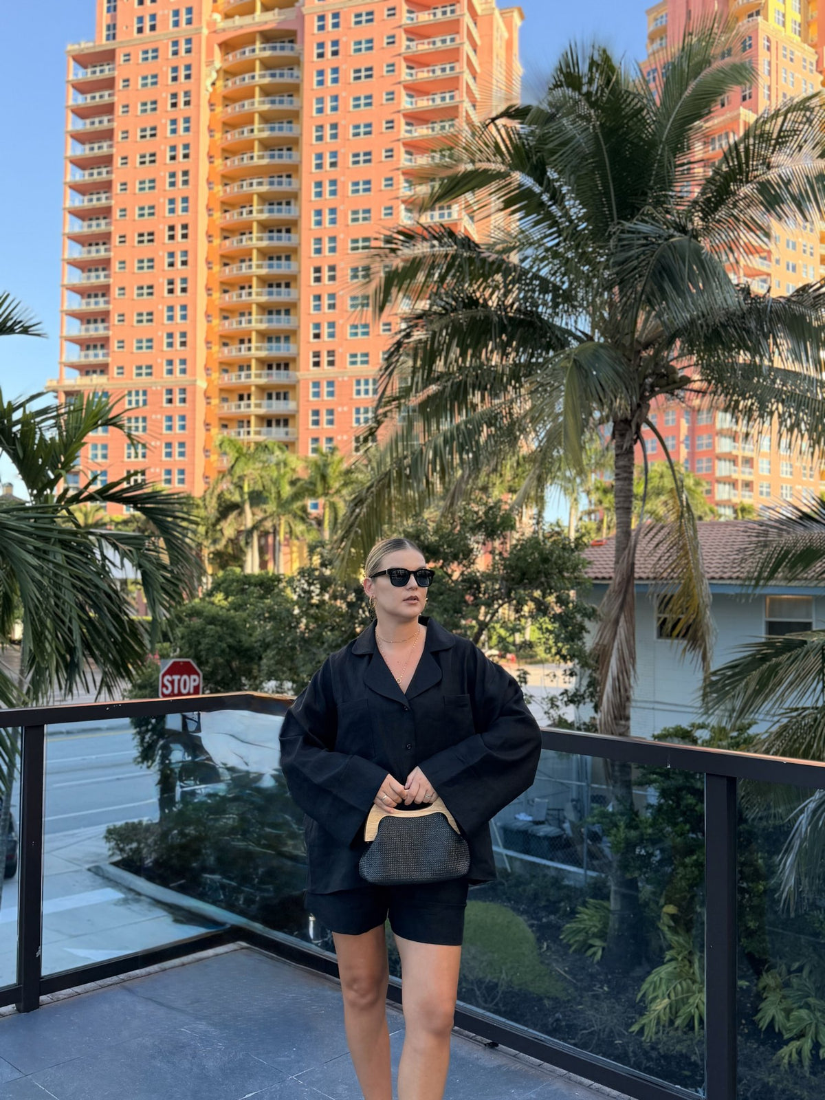 Black Linen Set With Shorts